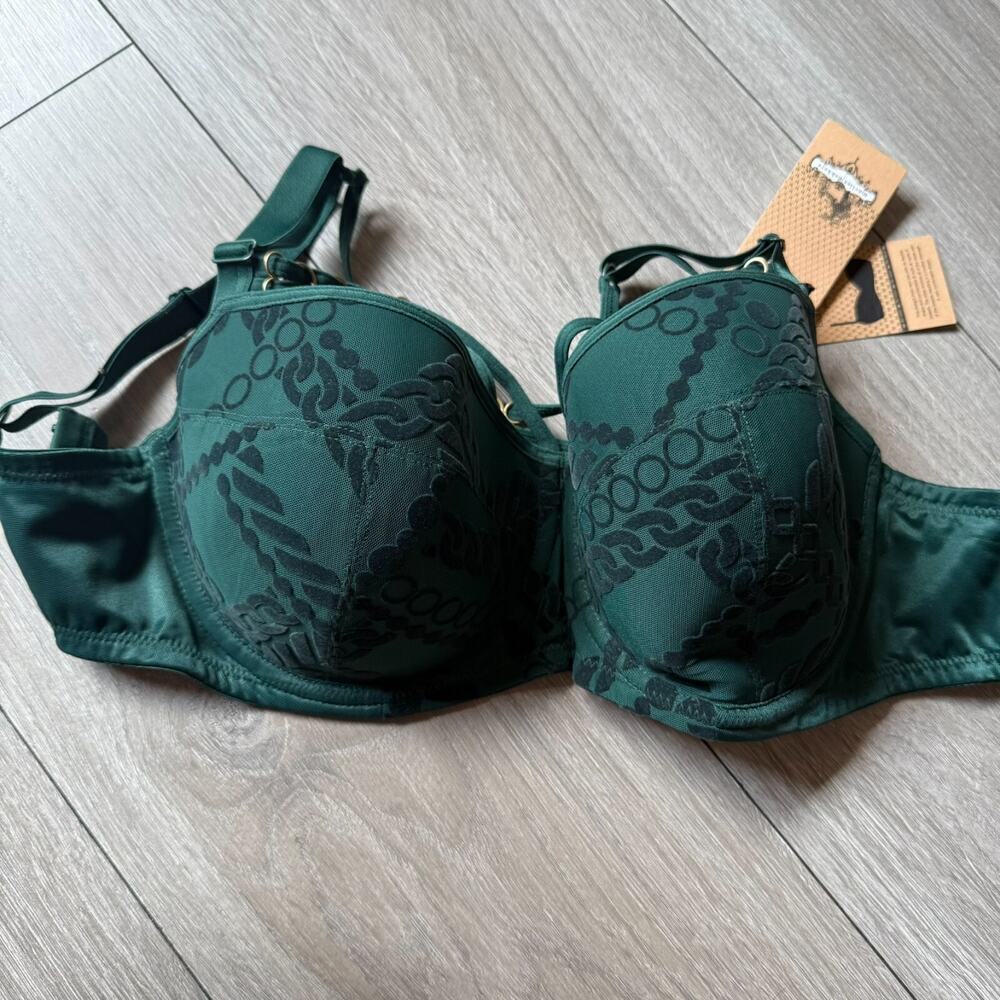 Marlies Dekkers Balcony Bra sps Padded Push up in GREEN 32F NWT the Muse - Picture 13 of 13